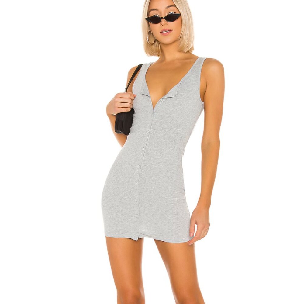 Superdown Kimmie Tank Mini Dress XS Heather Grey